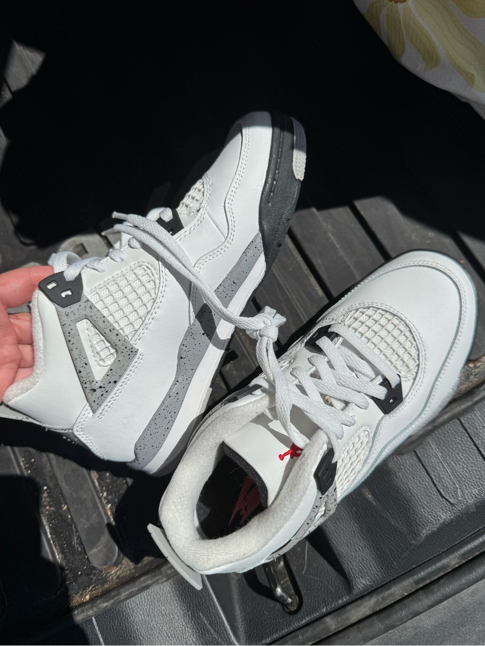 Jordan Kids White Gray Black Sneakers - Picture 1 of 4